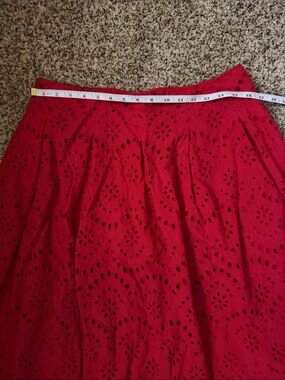 Zara coral Red Eyelet A-Line Skirt
